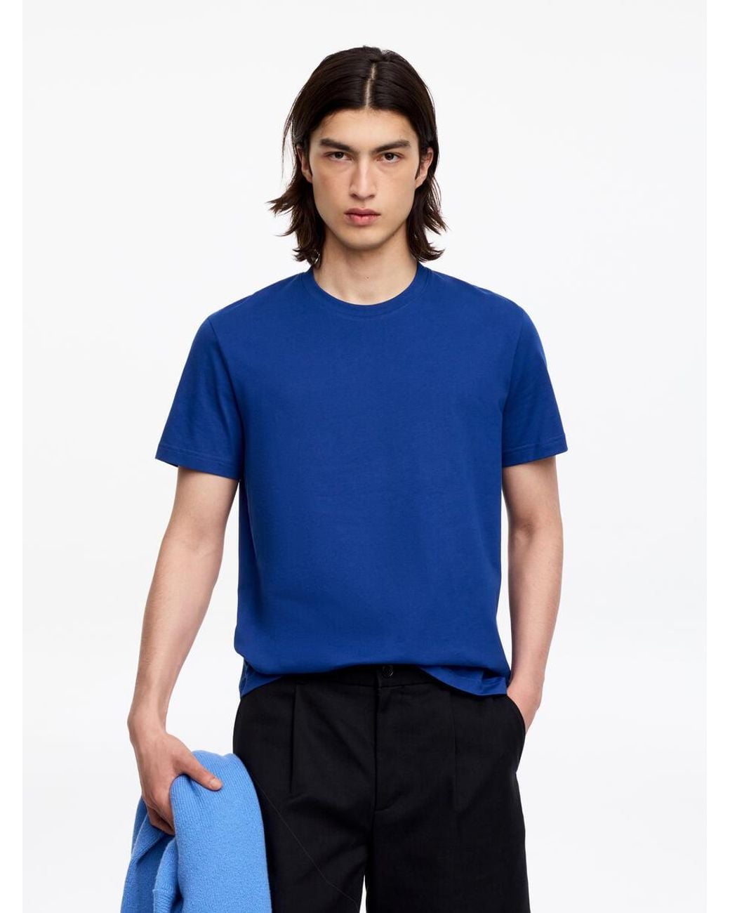 ARKET Blue 170 Gsm Regular T-Shirt for men