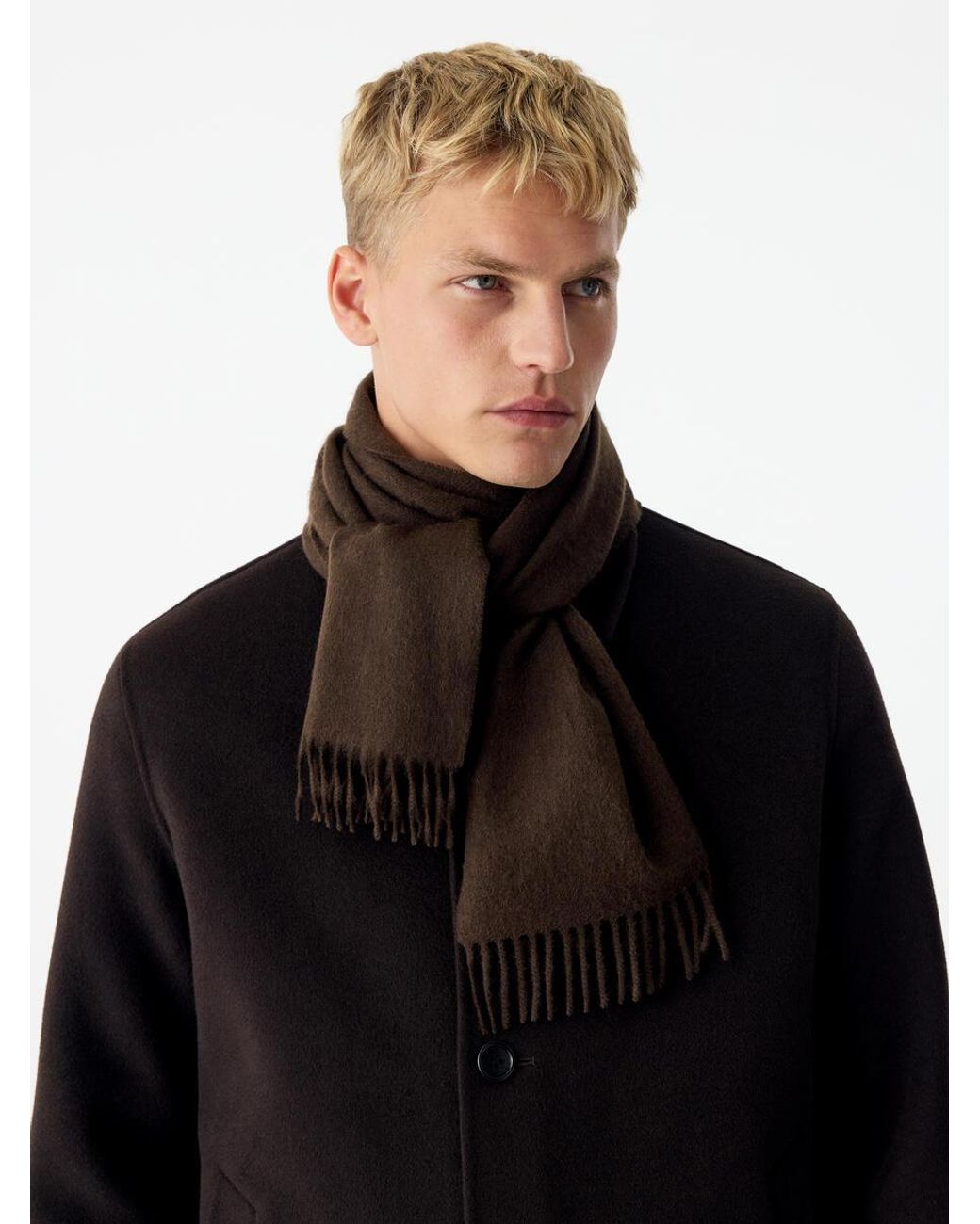 ARKET Brown Cashmere Scarf for men
