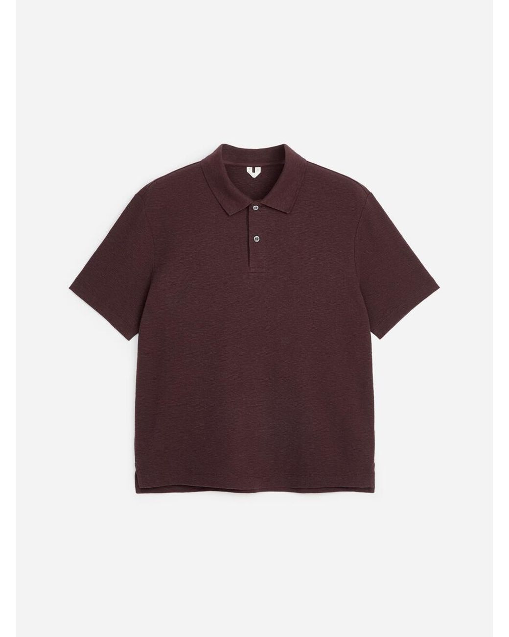 ARKET Red Cotton Linen Polo Shirt for men
