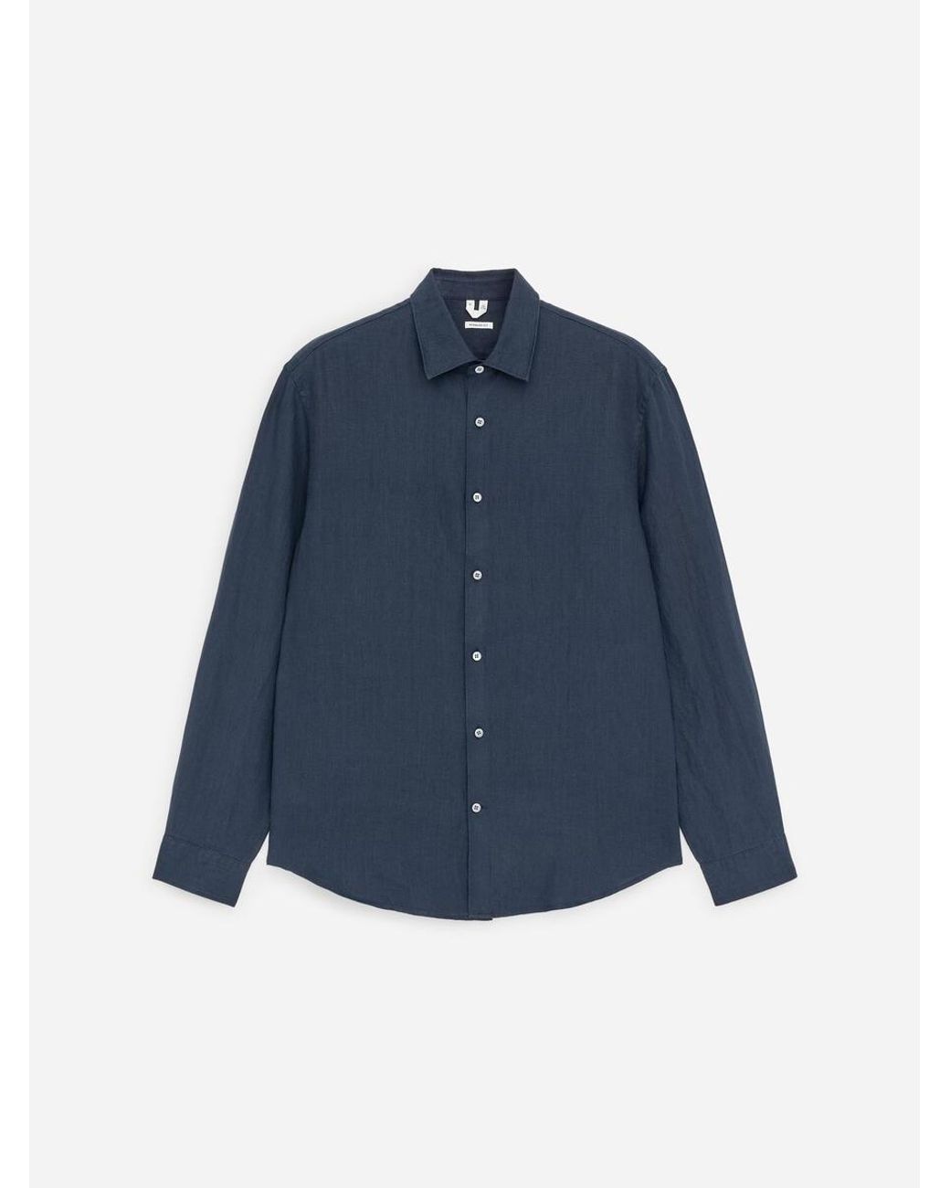 ARKET Blue Regular Linen Shirt for men