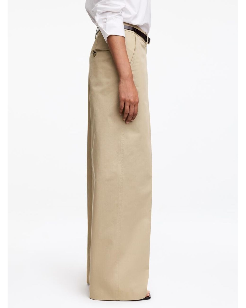 ARKET White Low-Waist Chino Trousers