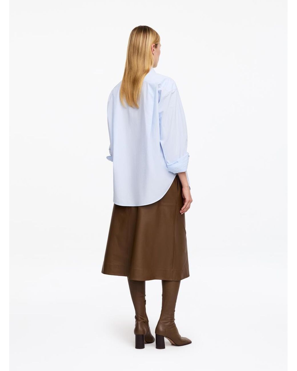 ARKET White Pull-On Leather Skirt