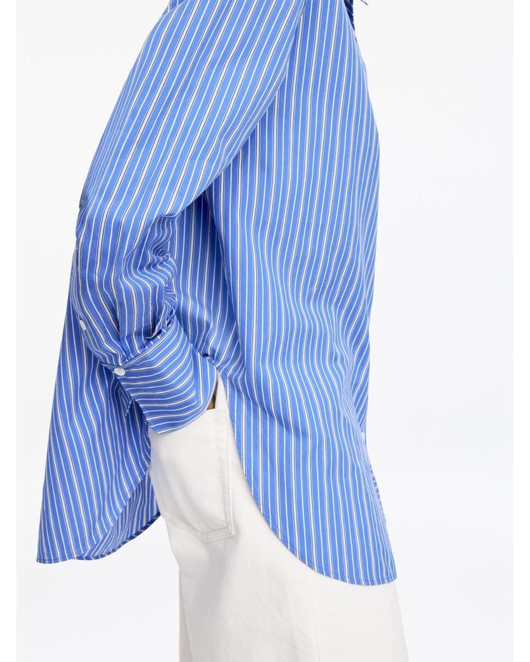 ARKET Blue Cotton-Silk Loose Shirt