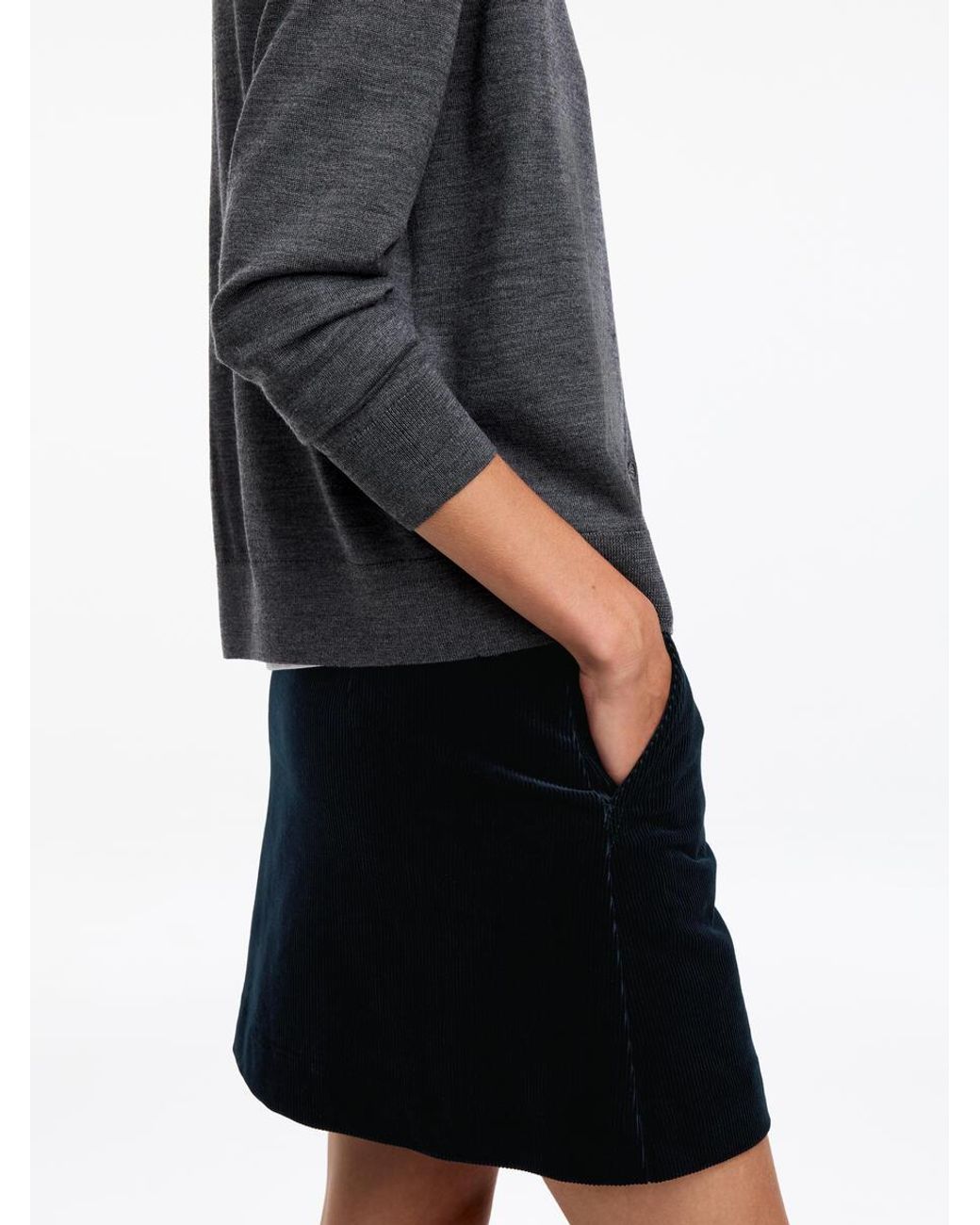ARKET Blue Corduroy Mini Skirt