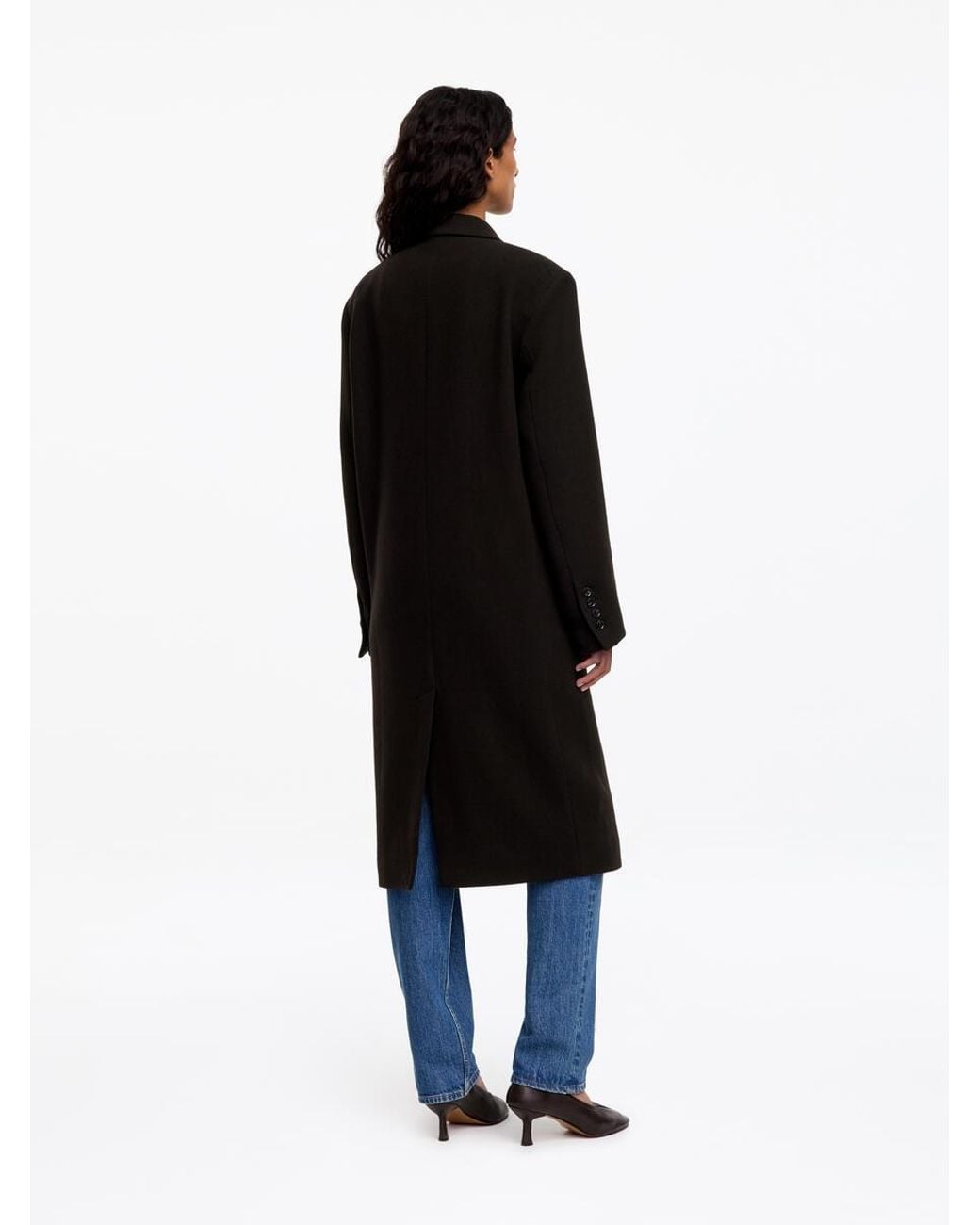 ARKET Black Wool-Blend Coat