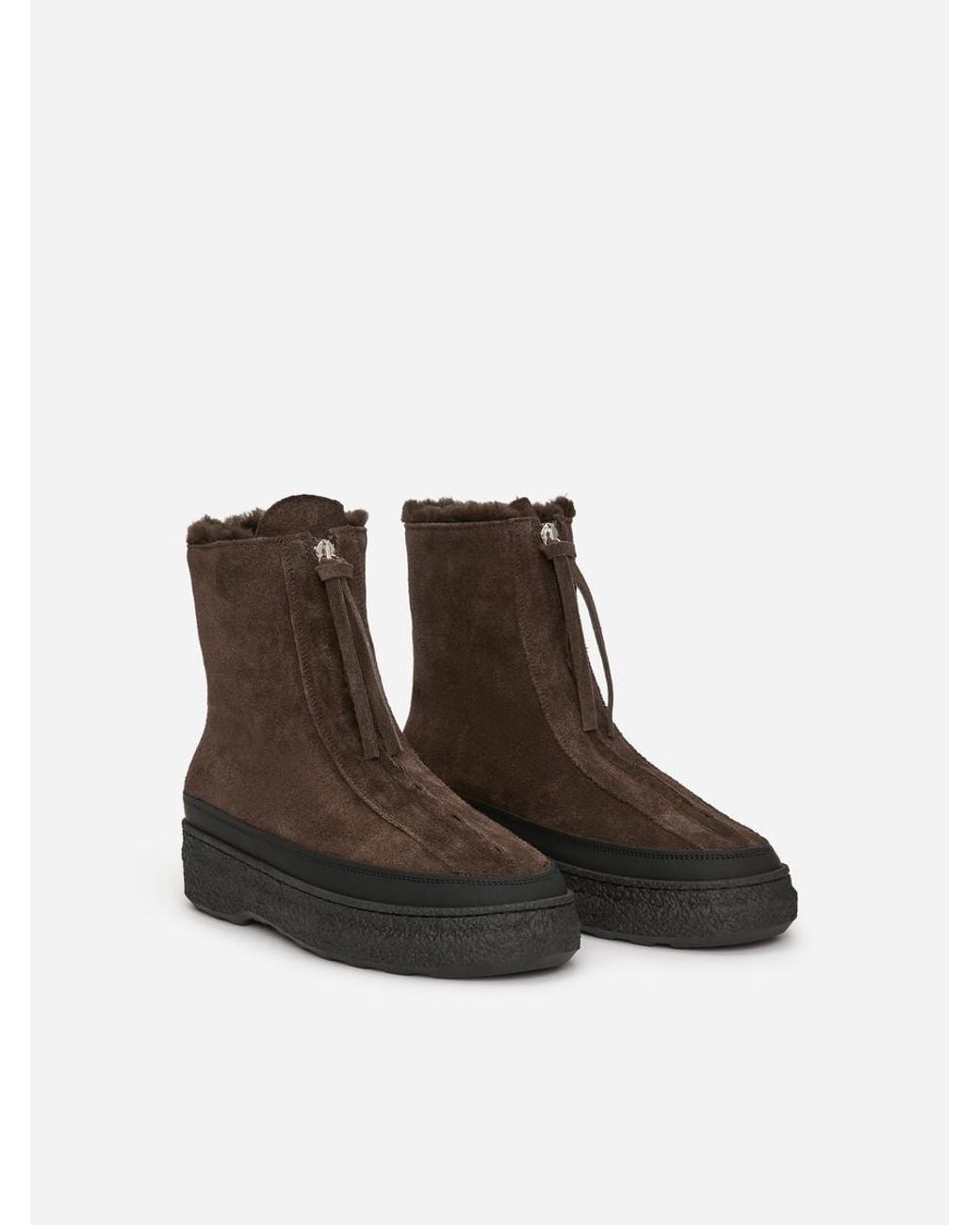 ARKET Brown Chunky Suede Boots