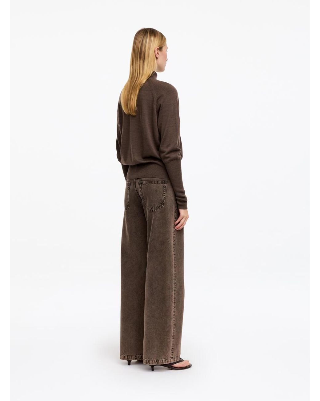 ARKET Brown Elm Low Flared Jeans