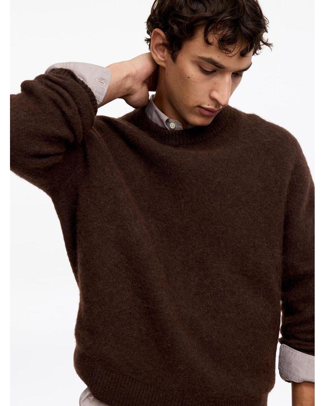 ARKET Brown Alpaca-Merino Wool Blend Jumper for men