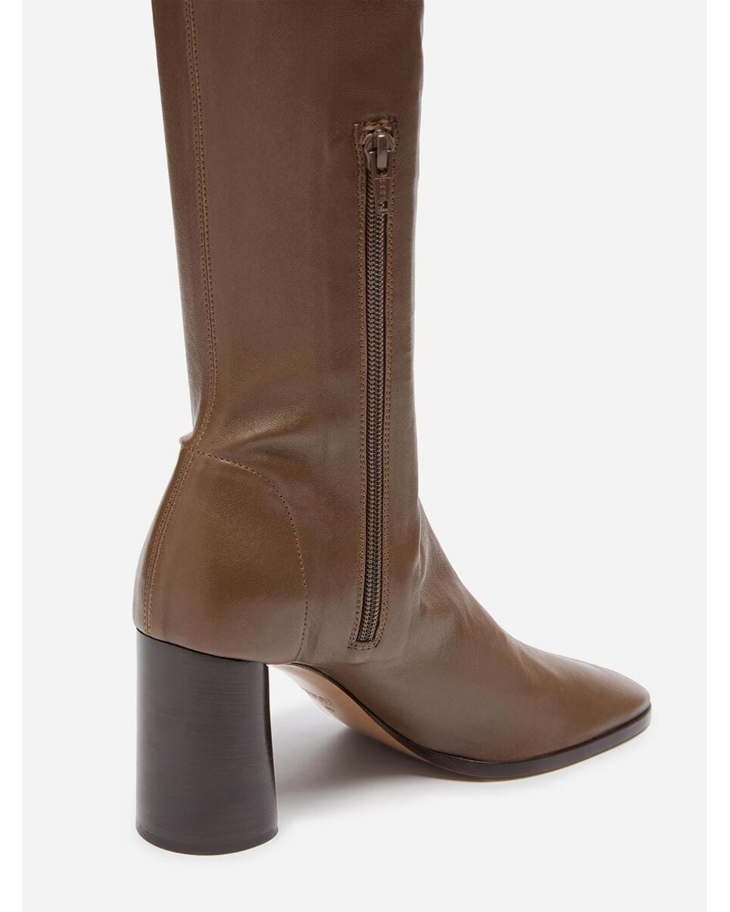 ARKET Brown Stretch Leather Over-The-Knee Boots