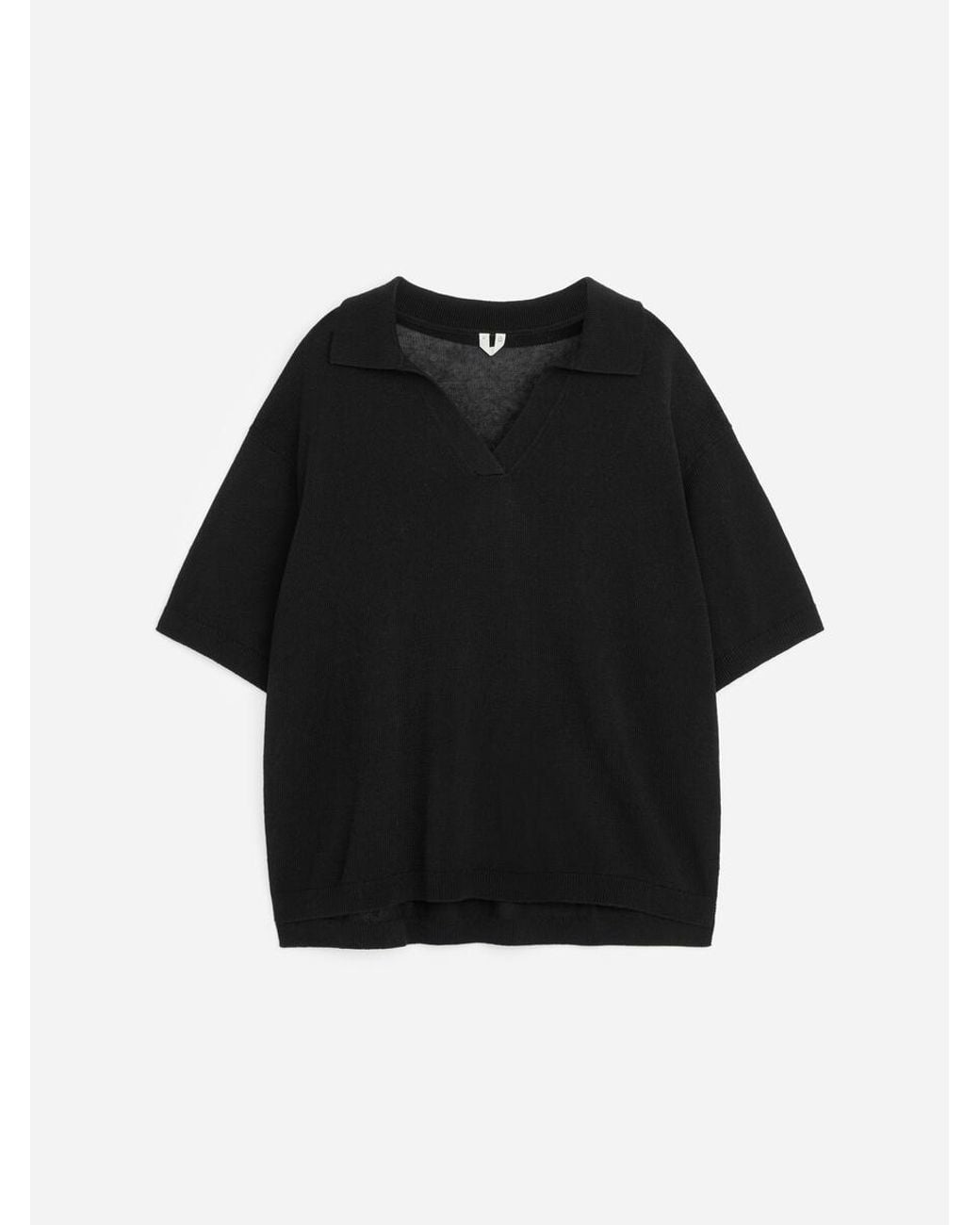 ARKET Black Knitted Polo Jumper