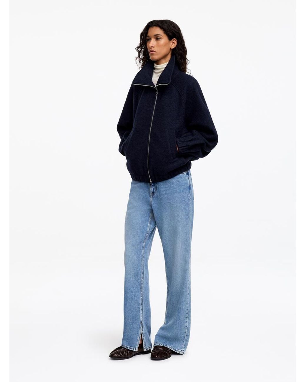 ARKET Blue Boiled Wool Jacket