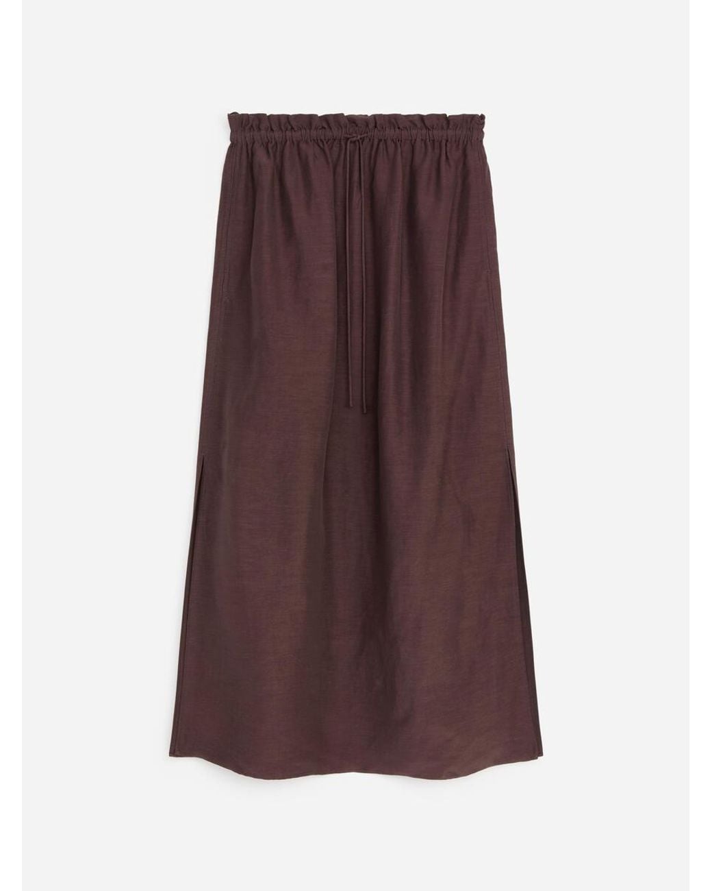 ARKET Red Linen Blend Pull-On Skirt