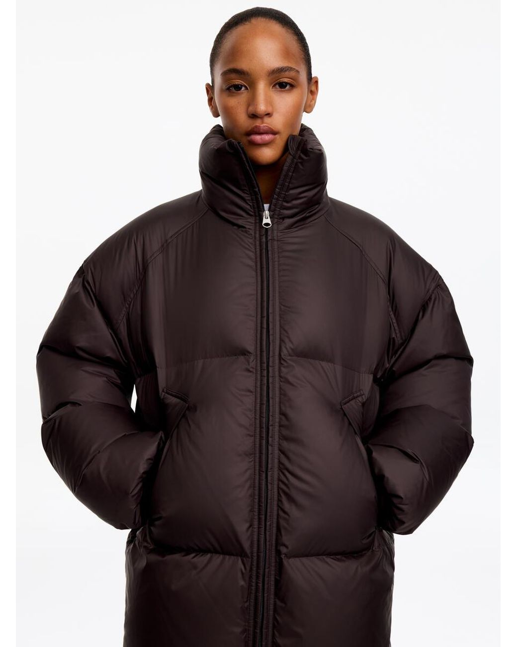 ARKET Black Upcycled Down Puffer Jacket