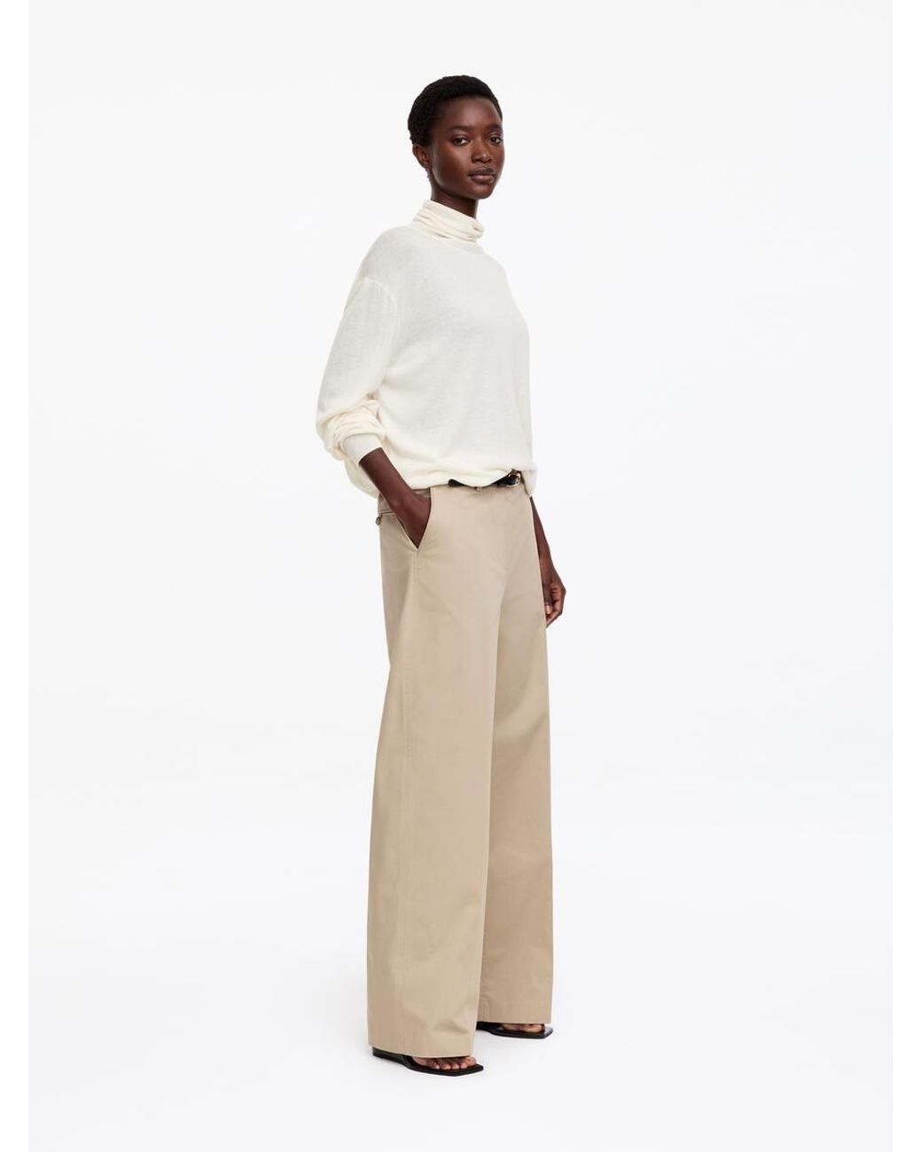 ARKET Natural Wool-Lyocell Roll-Neck Jumper