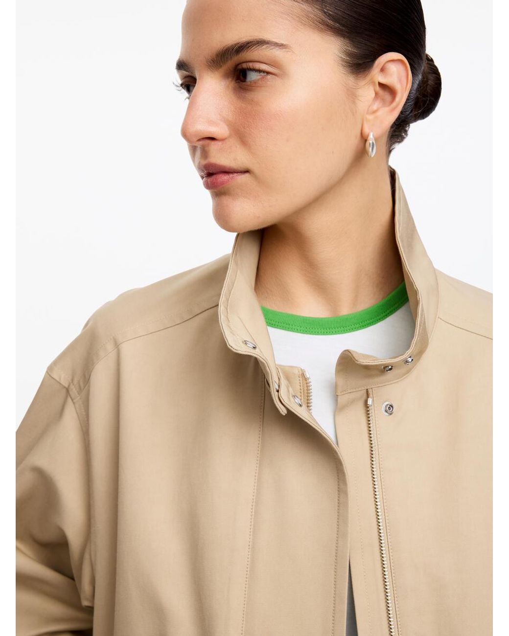 ARKET Green Contrast-Binding T-Shirt