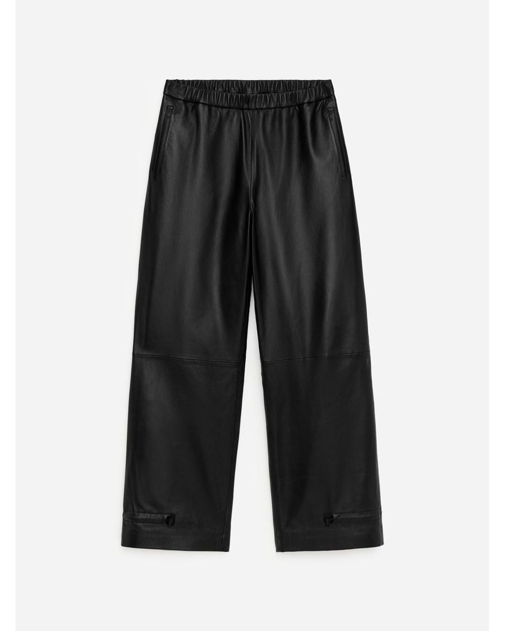 ARKET White Relaxed Leather Trousers
