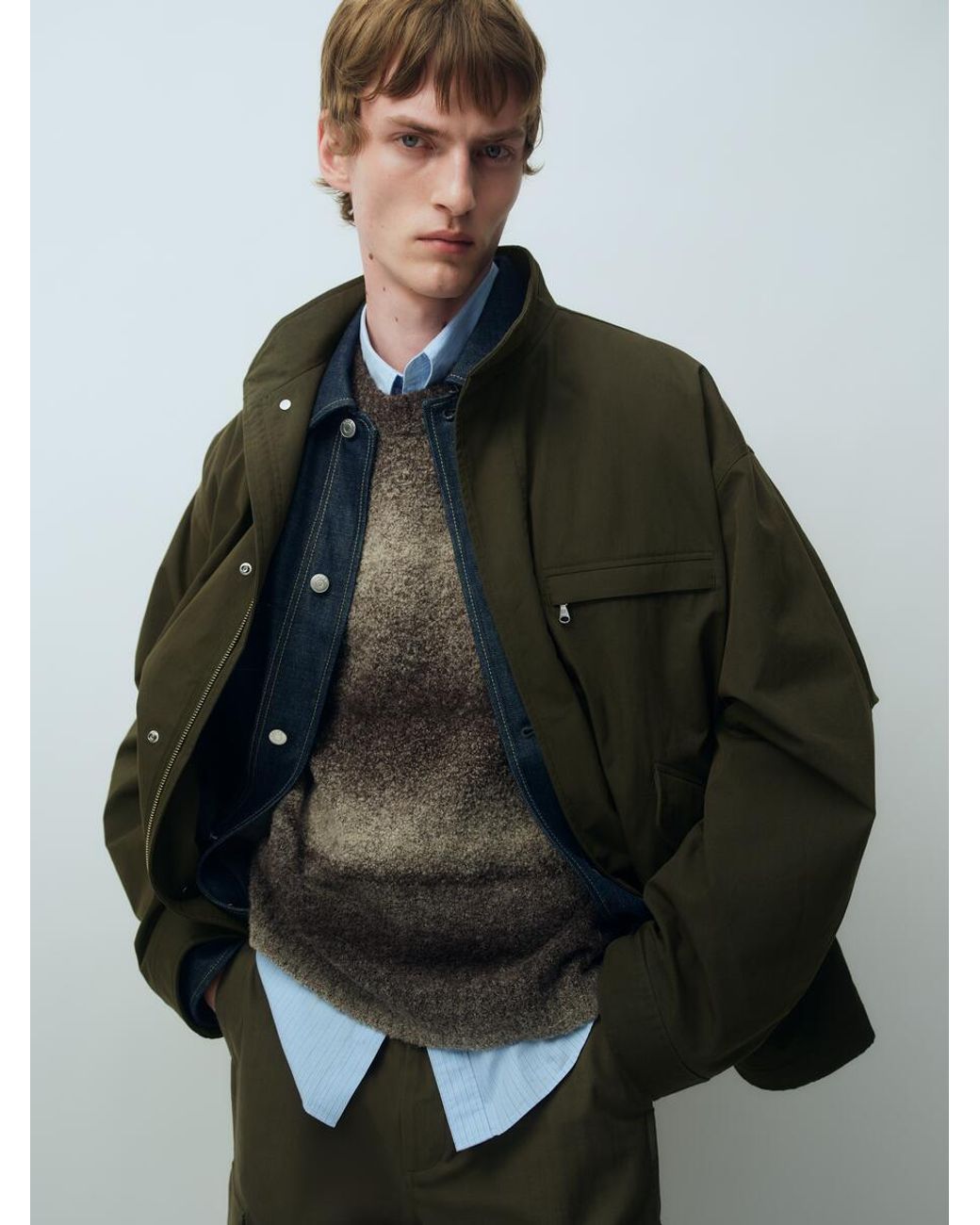 ARKET Green Cropped Parka for men