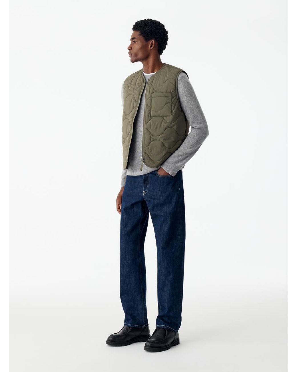 ARKET Green Quilted Liner Vest for men