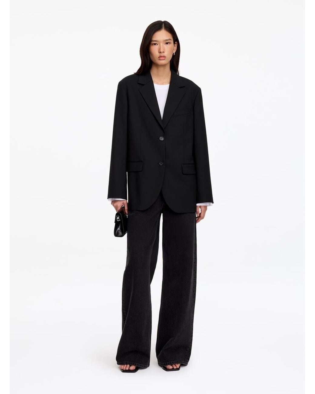 ARKET Black Wool-Blend Relaxed Blazer