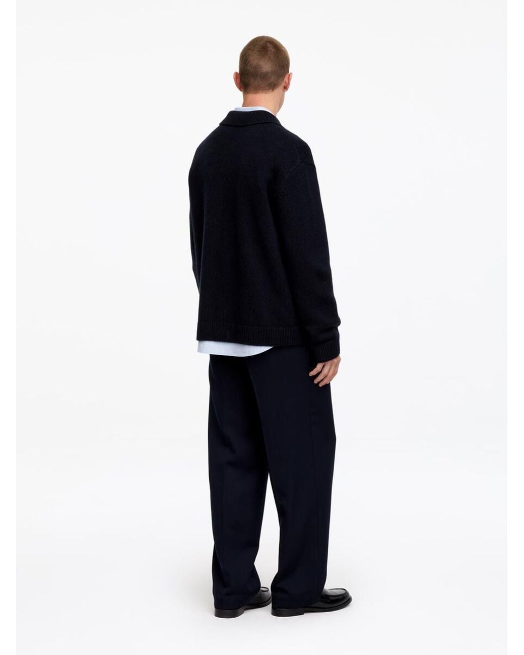 ARKET Blue Wool Polo Jumper for men