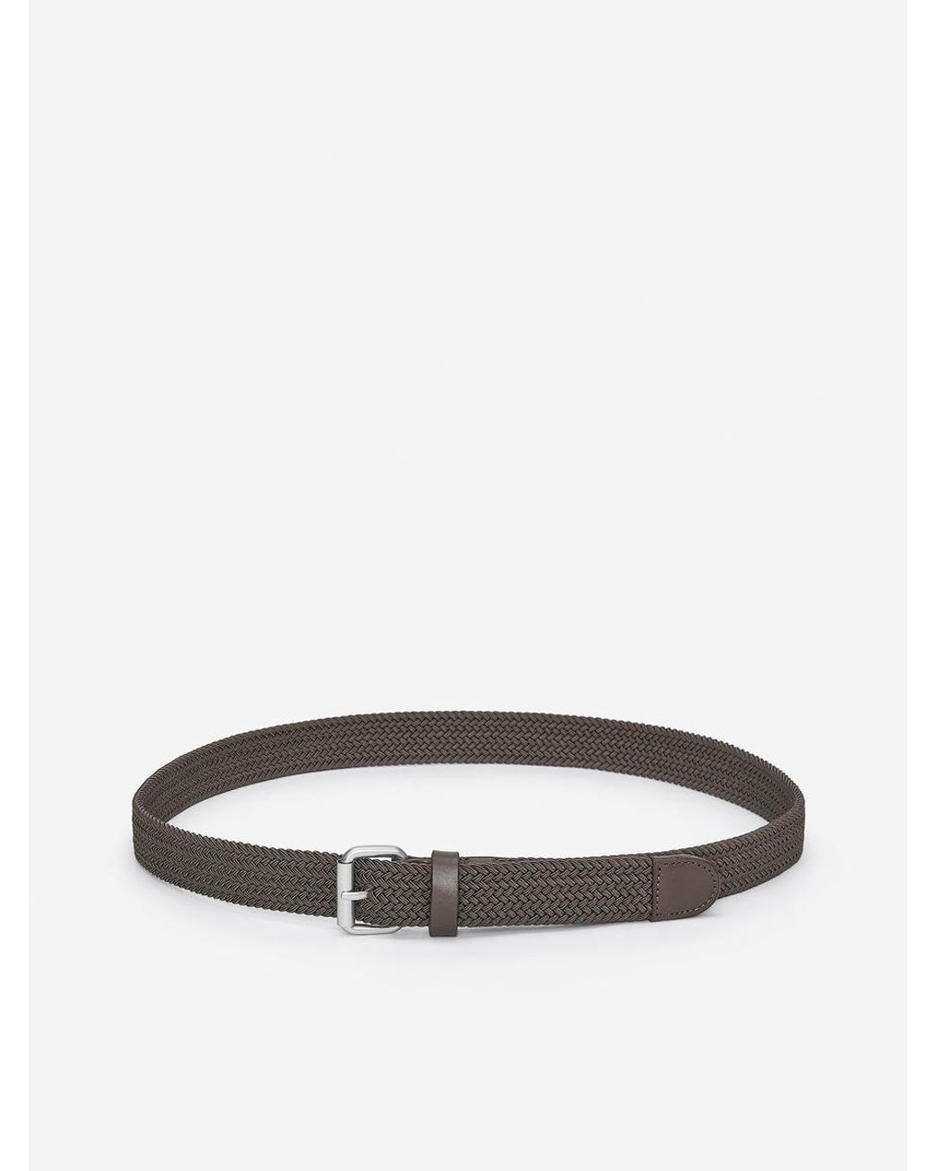 ARKET Black Braided Leather Trimmed Belt for men