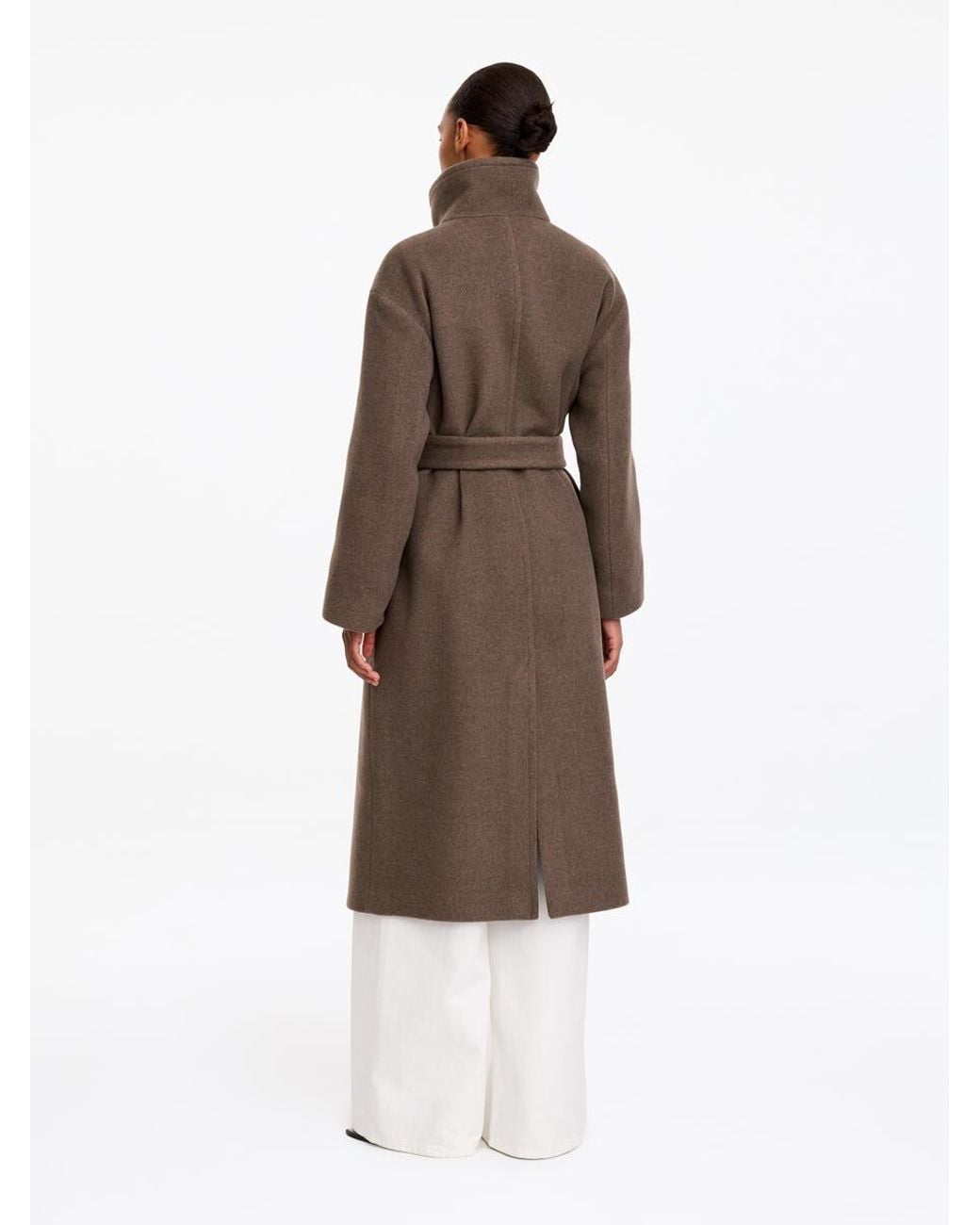 ARKET Natural Wool-Blend Belted Coat