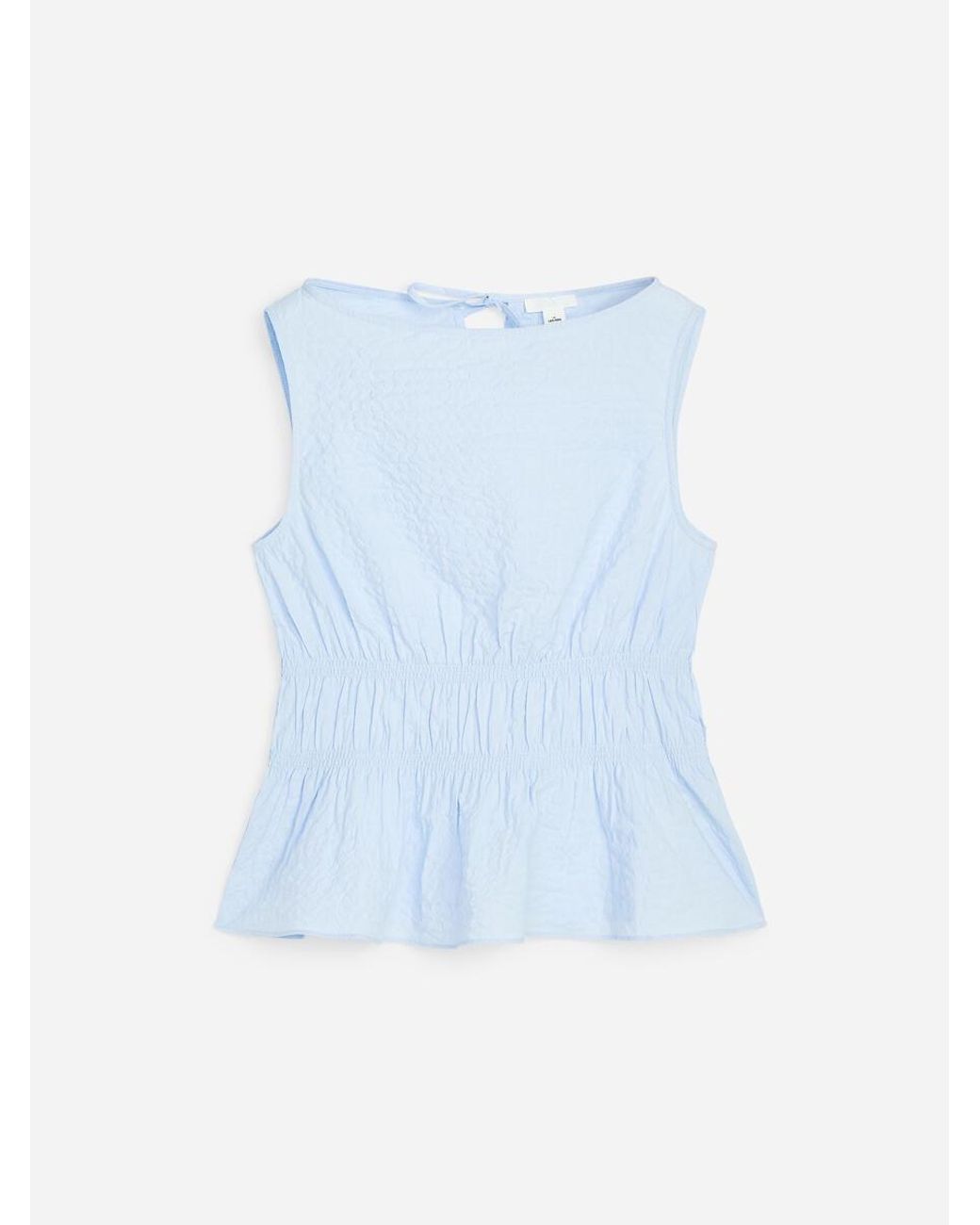 ARKET White Seersucker Smock Top