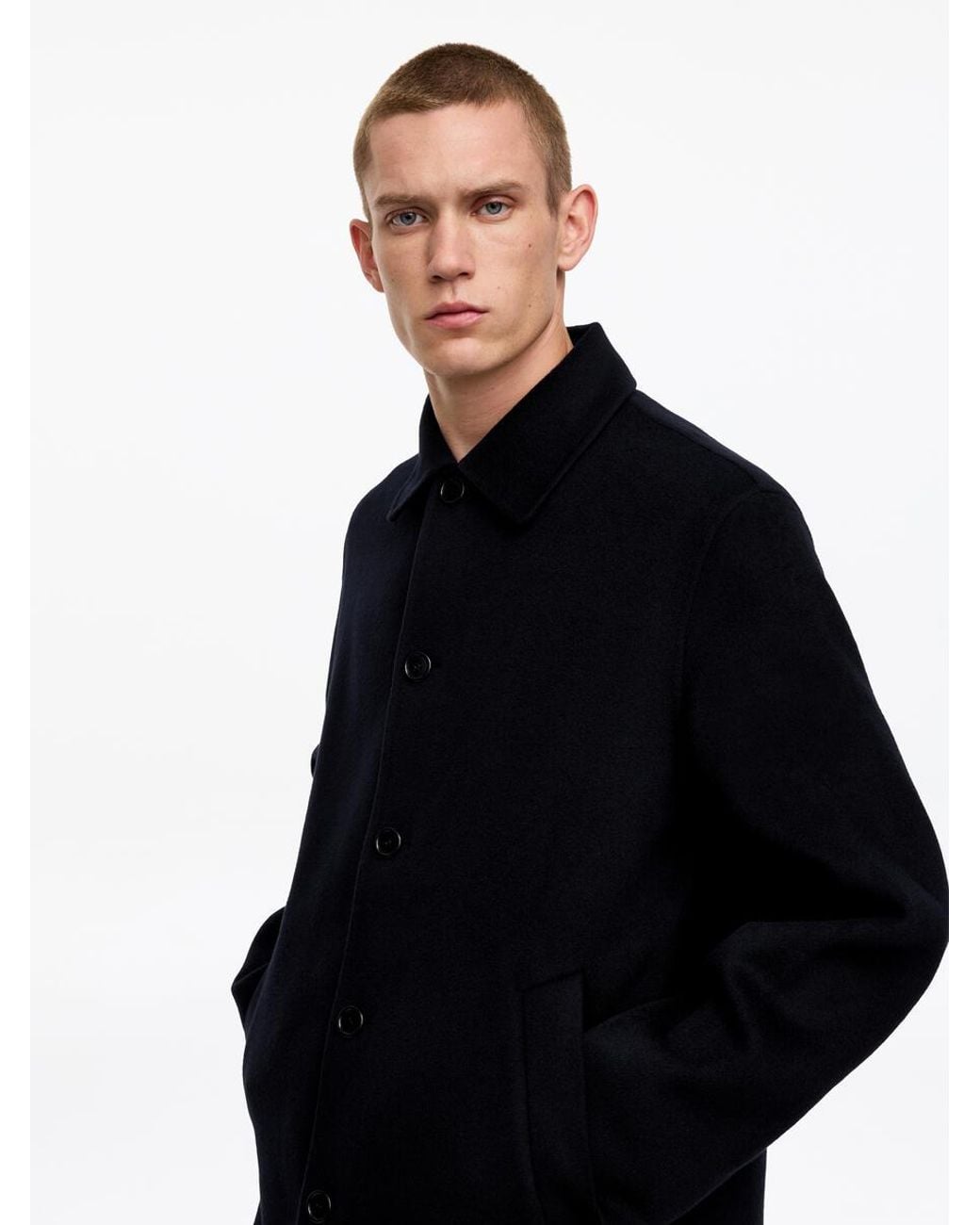 ARKET Black Double-Face Wool Coat for men
