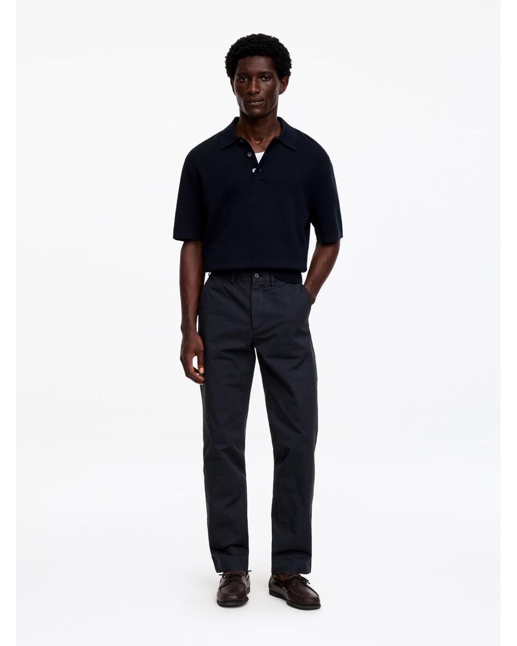 ARKET Blue Straight Cotton Chinos for men