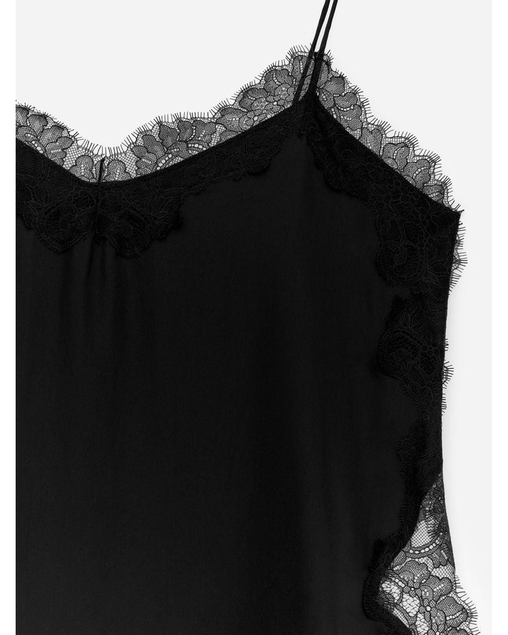 ARKET Black Lace-Detail Strap Top