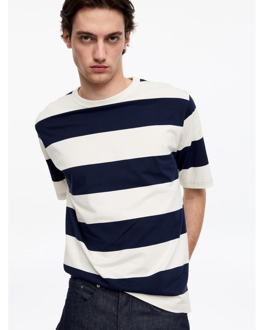 ARKET Blue Relaxed Cotton T-Shirt for men