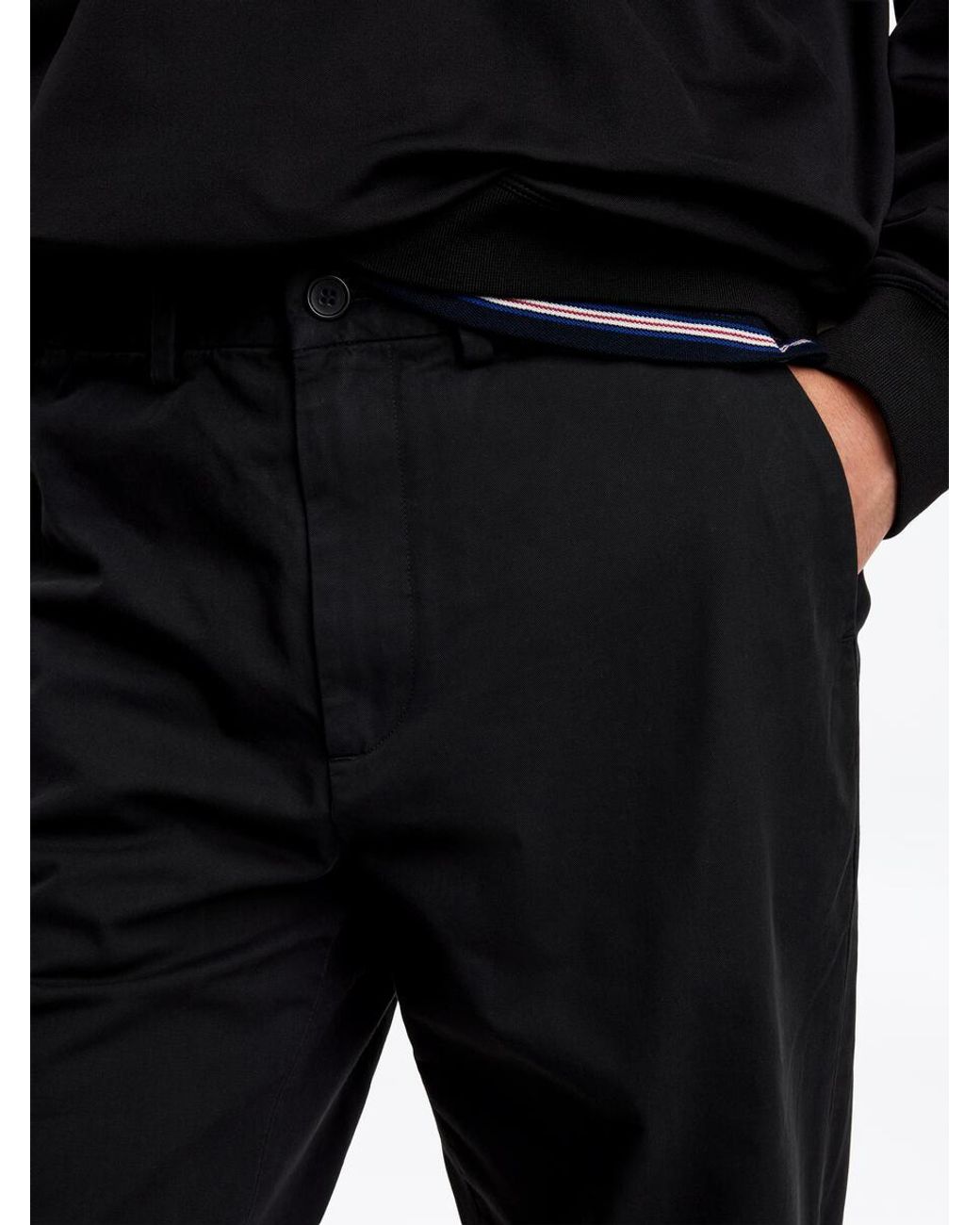 ARKET Black Straight Cotton Chinos for men