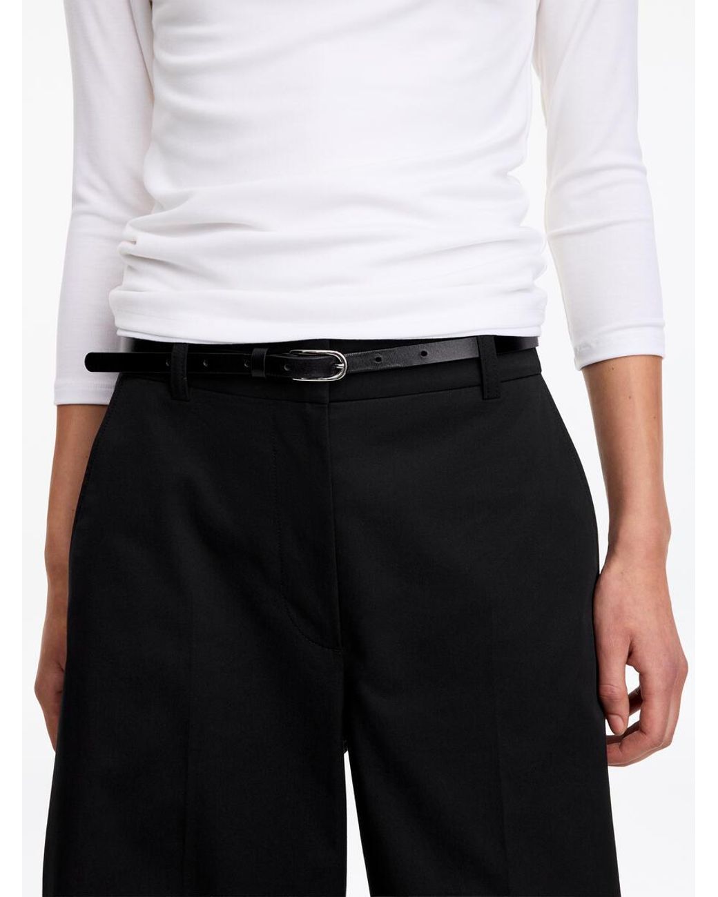 ARKET White High-Waist Chino Trousers