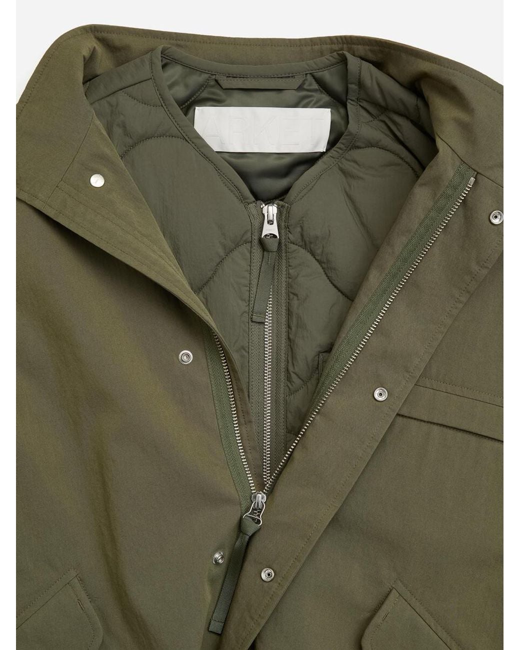 ARKET Green Quilted Liner Vest for men