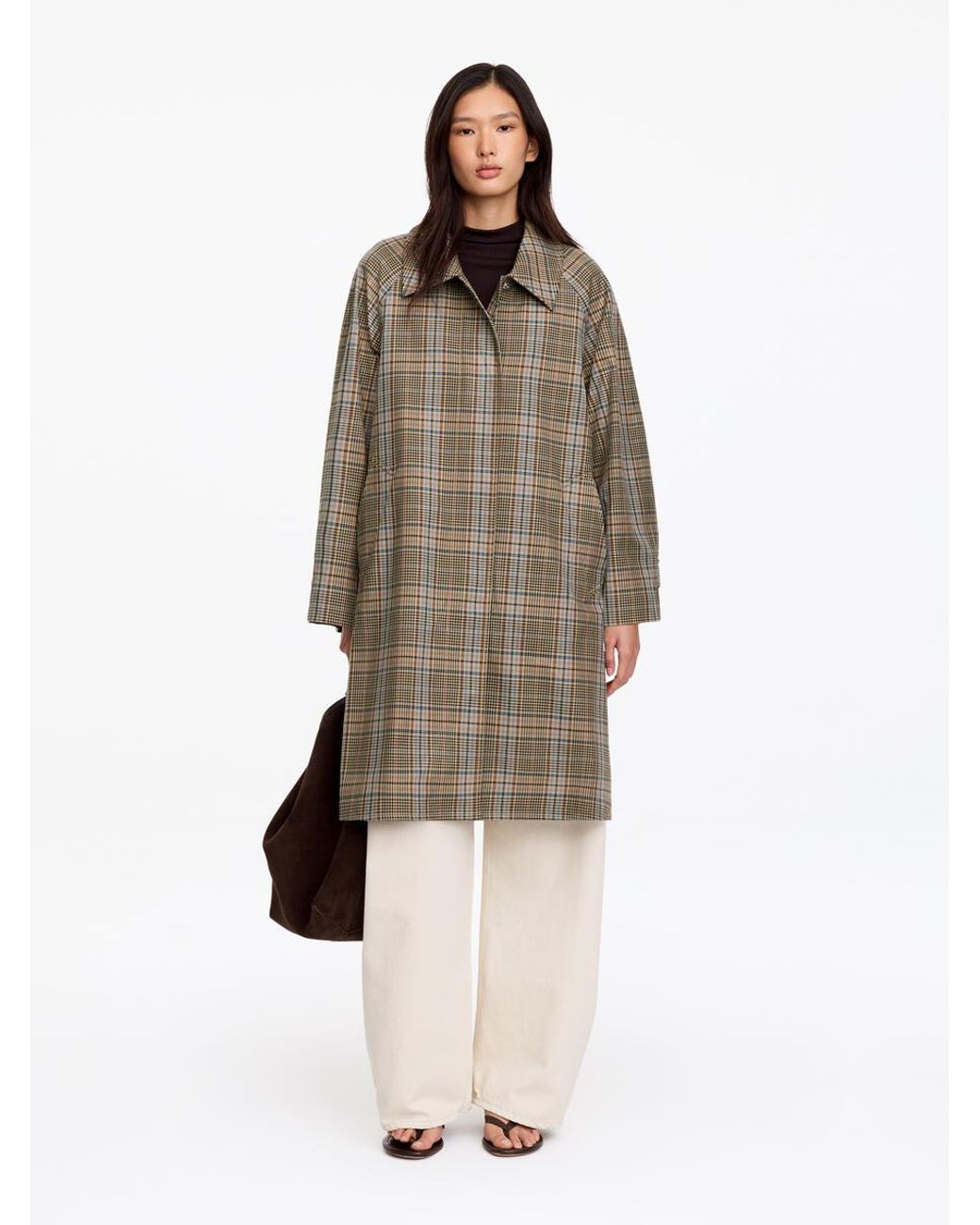ARKET Natural Checked Car Coat