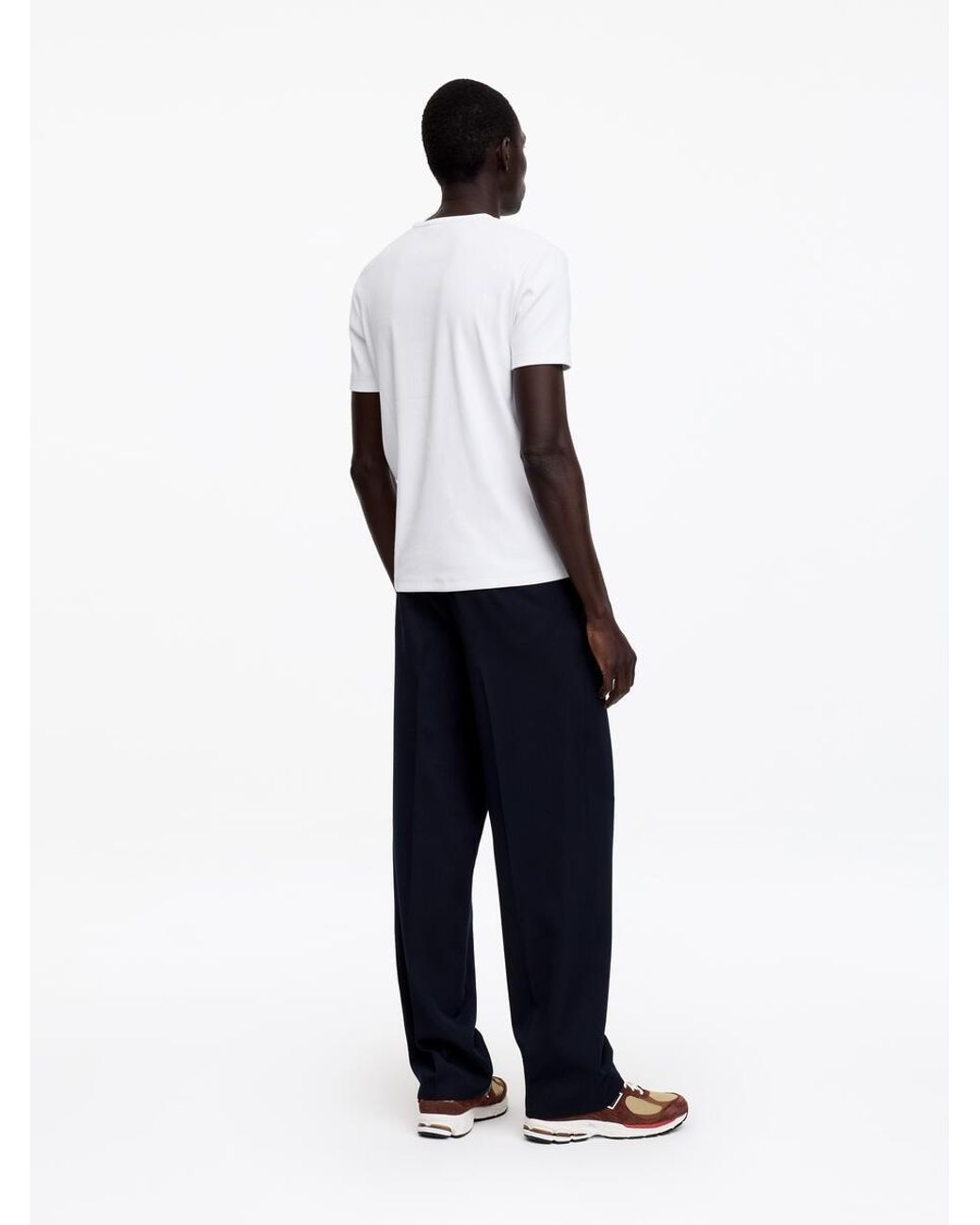 ARKET White Fitted Rib T-Shirt for men