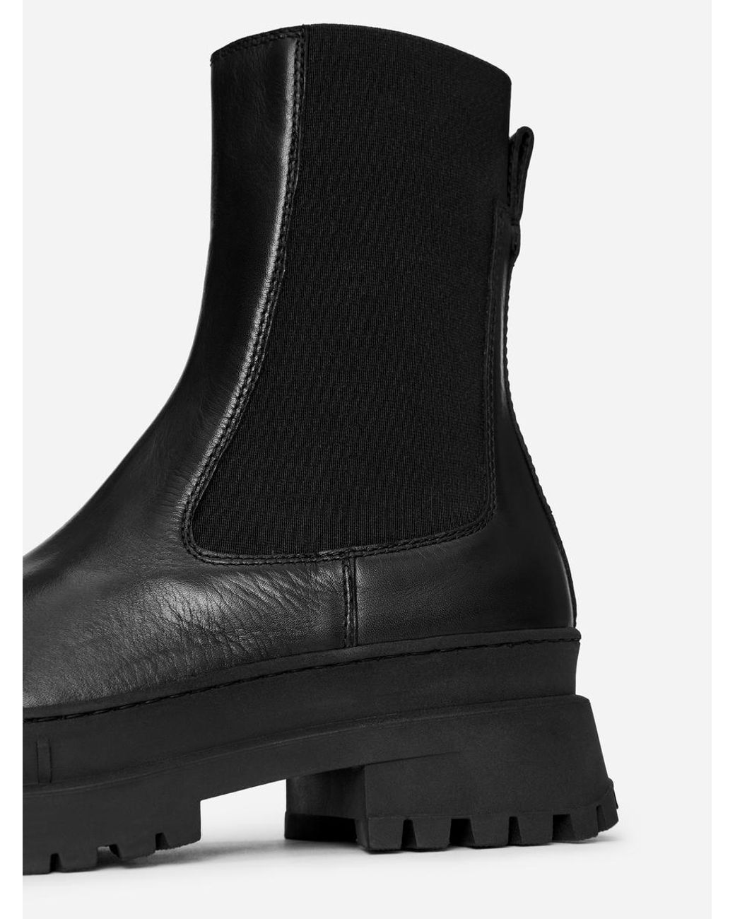 ARKET Black Chunky Leather Ankle Boots