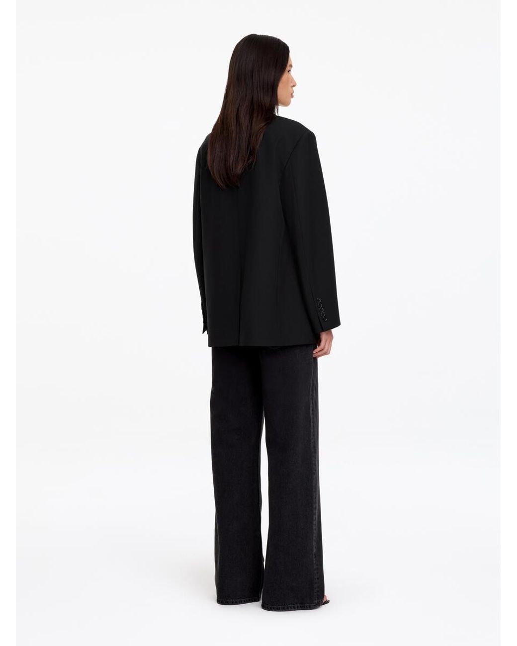 ARKET Black Wool-Blend Relaxed Blazer