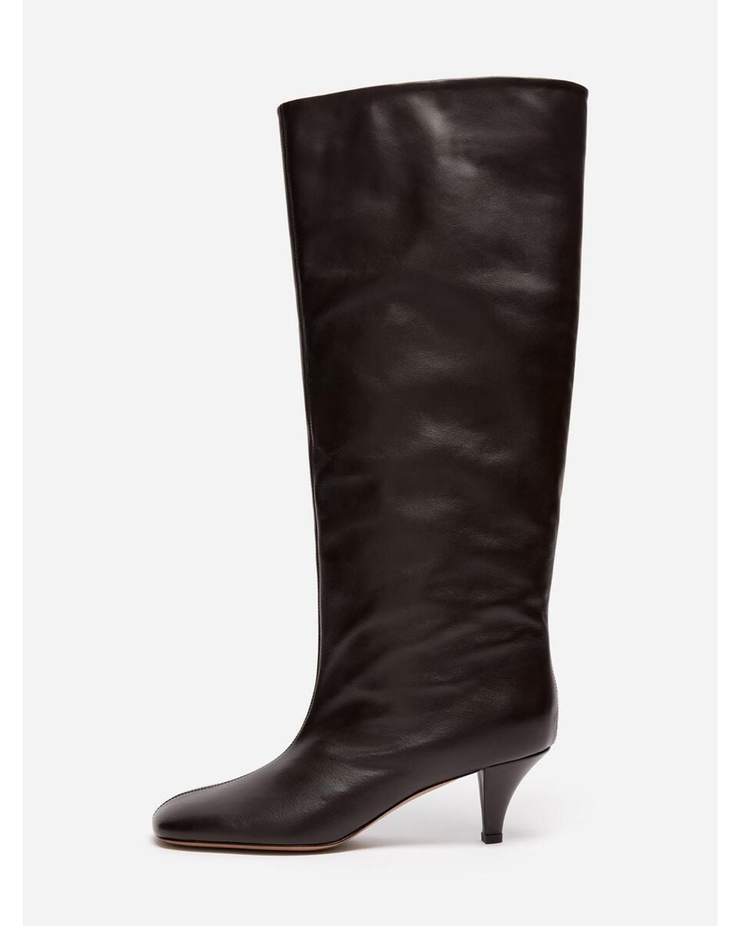 ARKET Black Slouchy Leather Knee Boots