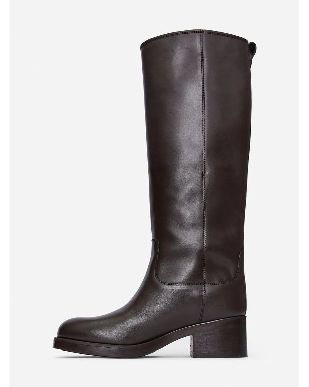 ARKET Black Reitstiefel Aus Leder