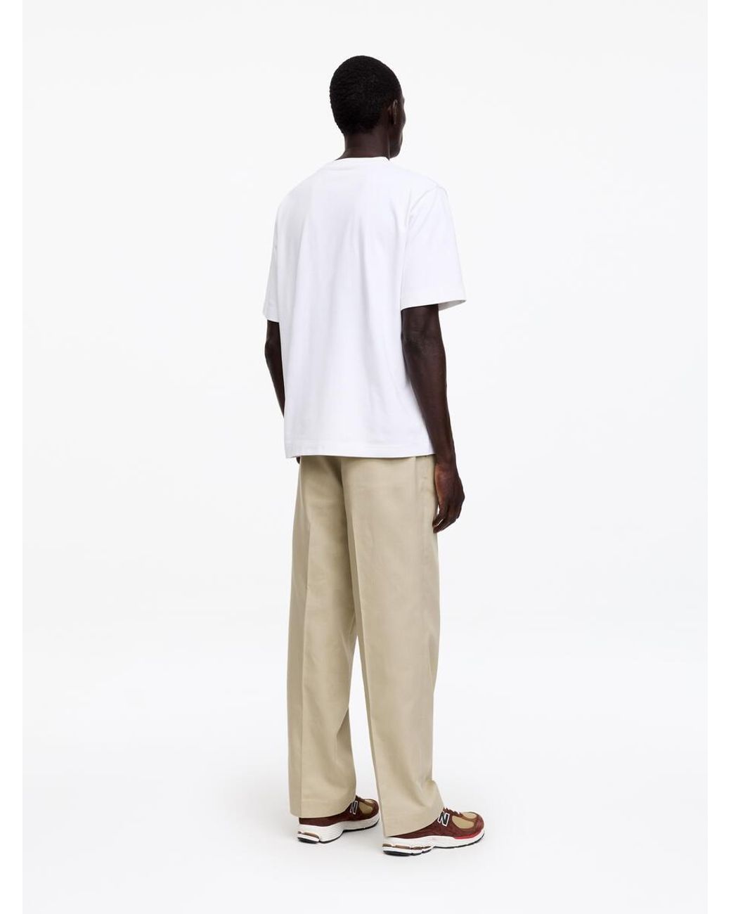 ARKET Green Wide Cotton Linen Trousers for men
