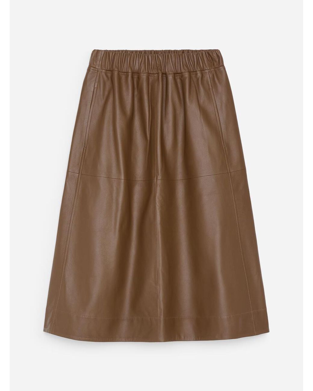 ARKET White Pull-On Leather Skirt