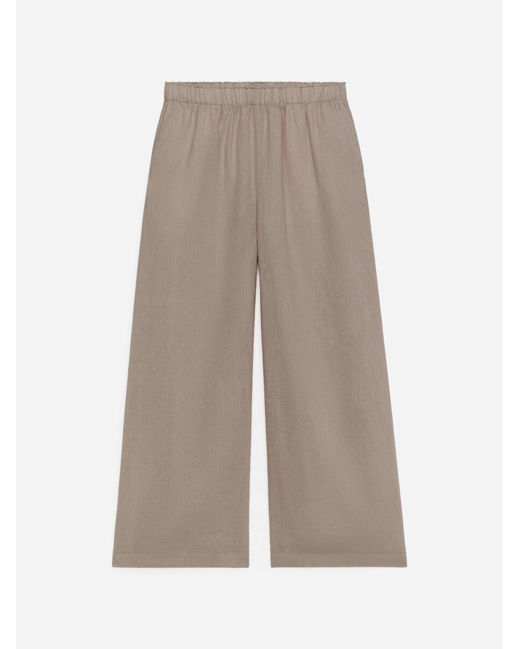 ARKET Gray Wide Linen Trousers