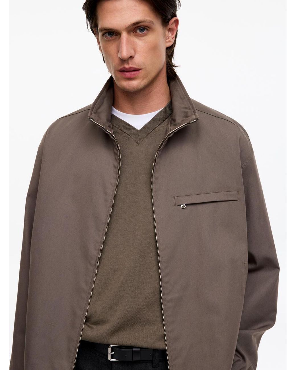 ARKET Brown Merino V-Neck Jumper for men