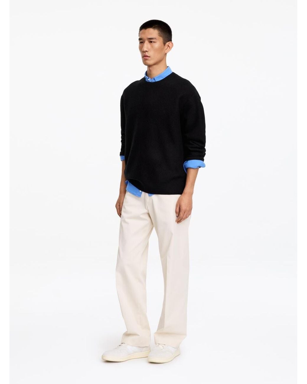 ARKET Black Boiled-Wool Jumper for men