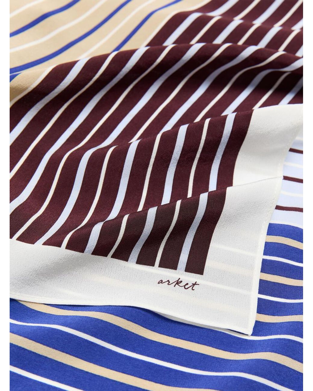 ARKET Blue Printed Silk Scarf