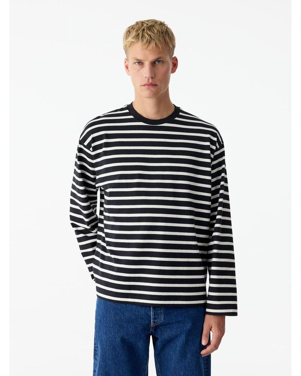 ARKET Blue Relaxed Long-Sleeve T-Shirt for men