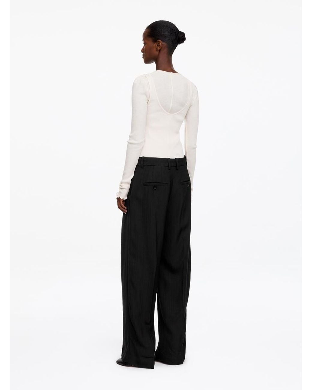 ARKET White Relaxed Tailored Trousers