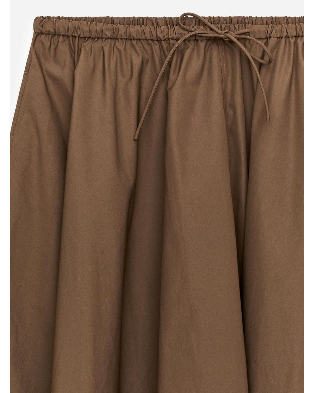ARKET Brown Wide Cotton Skirt