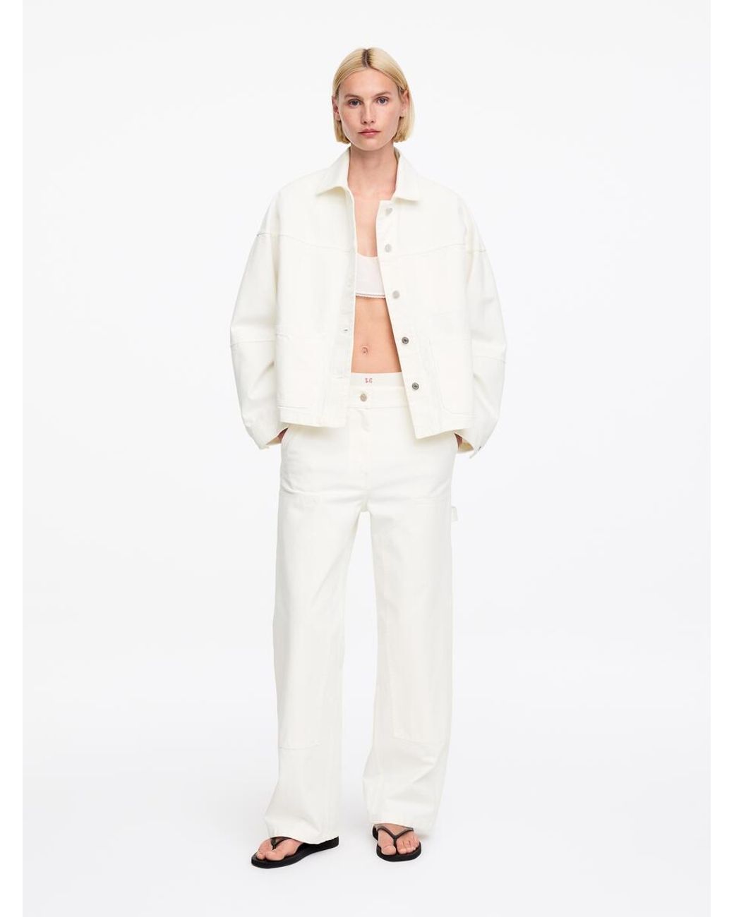 ARKET White And Laila Gohar Work Trousers